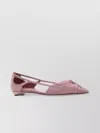 Prada Satin Ballerinas With Cut-out Design And Pointed Toe