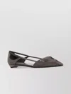 Prada Satin Ballerinas With Cut-out Design And Pointed Toe