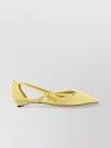 Prada Satin Ballerinas With Cut-out Design And Pointed Toe In Yellow