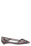 Prada Satin Ballerinas With Cut-out Design And Pointed Toe