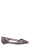 Prada Satin Cut-out Ballet Flats In Ardesia