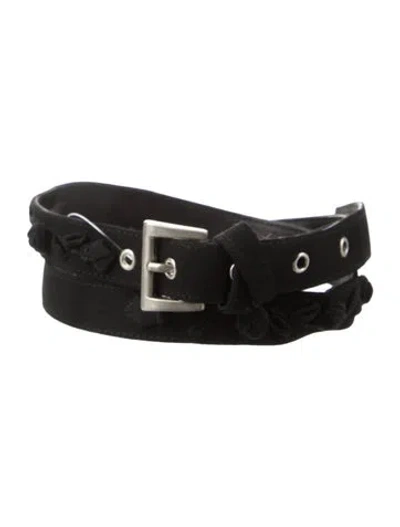 Pre-owned Prada Satin Belt In Black