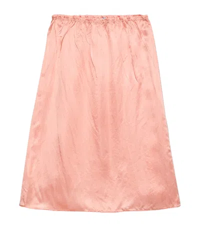 Prada Satin-blend Pencil Skirt In Pink