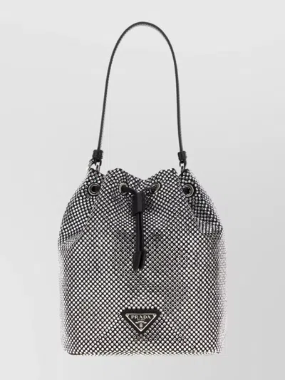 PRADA SATIN BUCKET BAG FEATURING TEXTURED SURFACE