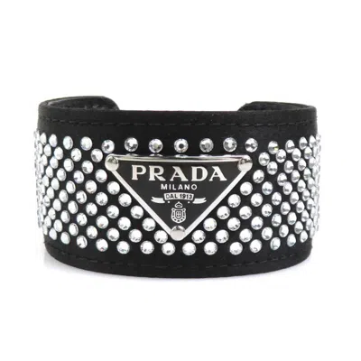 Pre-owned Prada Satin Charm Bracelet () In Black