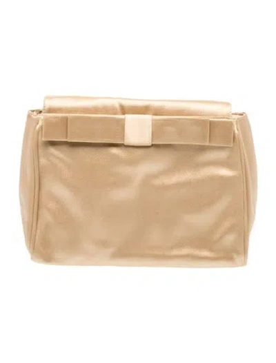 Pre-owned Prada Satin Clutch In Neutral