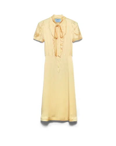 Prada Satin Crepe Dress In Multi