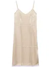 Prada Slip Crepe Satin Dress In Neutrals