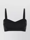 Prada Satin Crop-top Adjustable Straps In Black