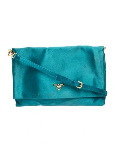 Pre-owned Prada Satin Crossbody Bag In Blue