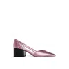 Prada Cutout Satin Pointy-toe Pump In Pink