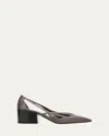 Prada Cutout Satin Pumps In Ardesia