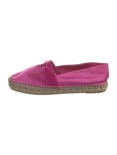 Pre-owned Prada Satin Espadrilles In Pink