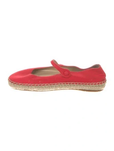 Pre-owned Prada Satin Espadrilles In Red