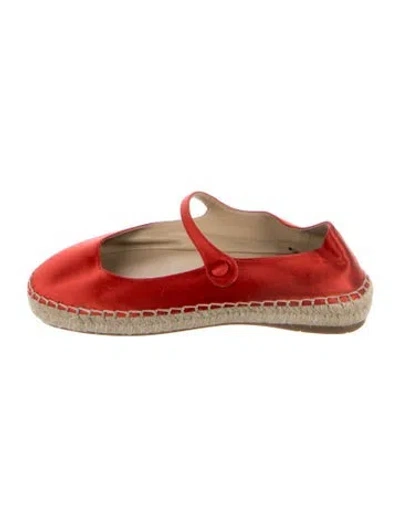 Pre-owned Prada Satin Espadrilles In Red