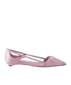Prada Satin Ballerinas With Cut-out Design And Pointed Toe In Pink