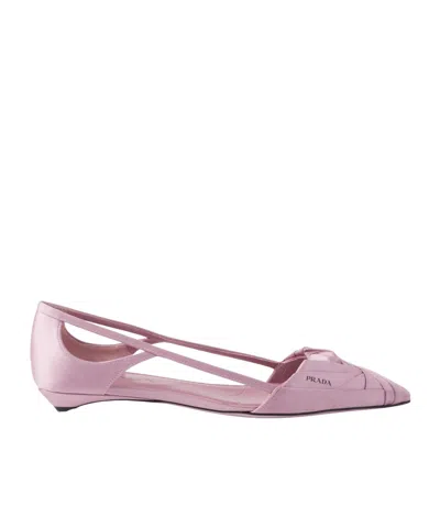 PRADA SATIN CUT-OUT BALLERINAS