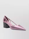 Prada Satin Finish Low Block Heel Pumps