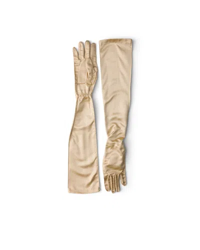 Prada Handschuhe Aus Satin In Neutral
