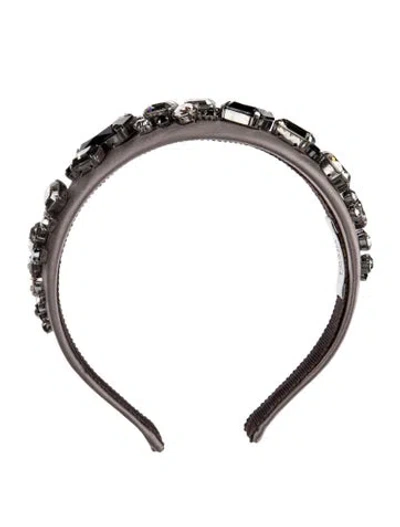 Pre-owned Prada Satin Headband In Gray