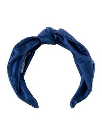 Pre-owned Prada Satin Knotted Headband In Blue