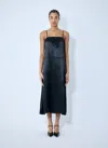 Prada Silk Organza Halter Midi Dress In Black