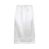 Prada White Skirt With Lace Trim And Drawstring Waist In White