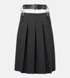 Prada Detachable-belt Midi Skirt In Grau