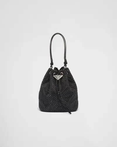 Prada Satin Mini-bag With Crystals In Black
