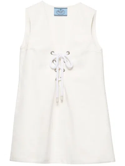 Prada Old Satin Mini-dress In White