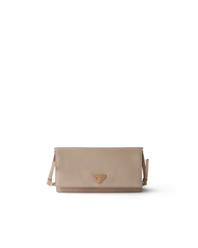 Prada Mini-schultertasche Aus Satin In Pink