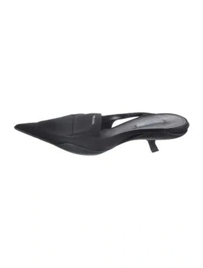 Pre-owned Prada Satin Mules In Black