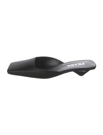 Pre-owned Prada Satin Mules In Black