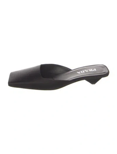 Pre-owned Prada Satin Mules In Black
