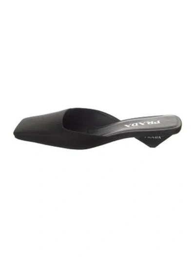 Pre-owned Prada Satin Mules In Black