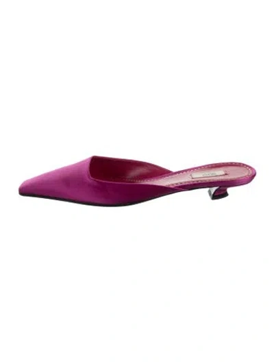 Pre-owned Prada Satin Mules In Purple