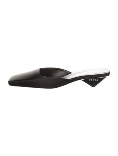 Pre-owned Prada Satin Mules W/ Tags In Black