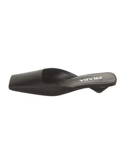 Pre-owned Prada Satin Mules W/ Tags In Black