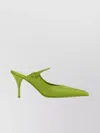 PRADA SATIN MULES WITH KITTEN HEEL AND POINTED TOE