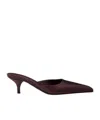 Prada Satin Mules Kitten Heel Pointed Toe In Red