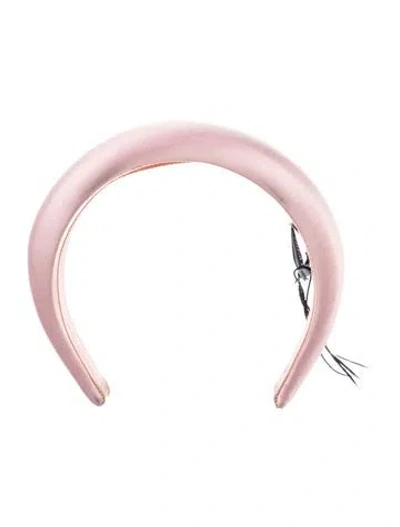 Pre-owned Prada Satin Oversized Headband In Pink
