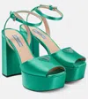 Prada Satin Platform Sandals In Assenzio