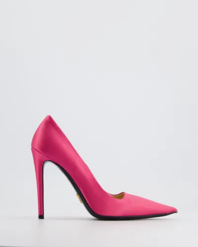 Prada Satin Pointed High Heel In Pink