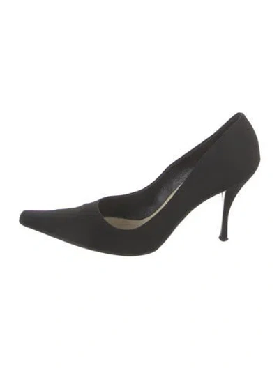 Pre-owned Prada Satin Pumps In Black