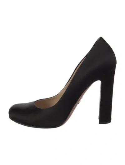 Pre-owned Prada Satin Pumps In Black