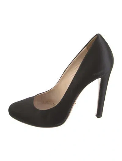 Pre-owned Prada Satin Pumps In Black
