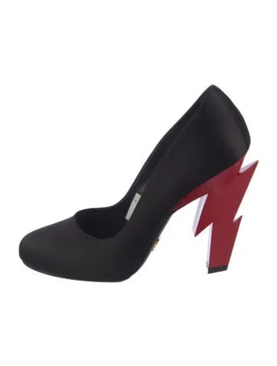 Pre-owned Prada Satin Pumps In Black