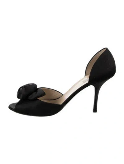 Pre-owned Prada Satin Pumps In Black