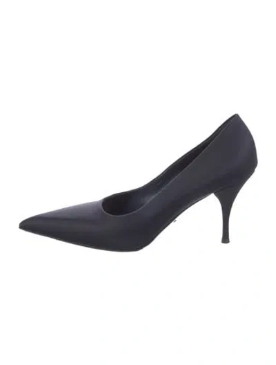 Pre-owned Prada Satin Pumps In Blue