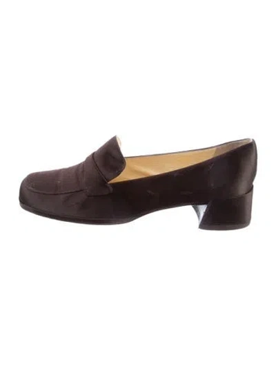 Pre-owned Prada Satin Pumps In Brown
